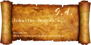 Inkeller András névjegykártya